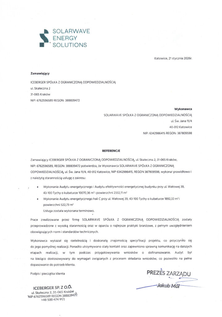 Referencje SolarWave - Iceberger
